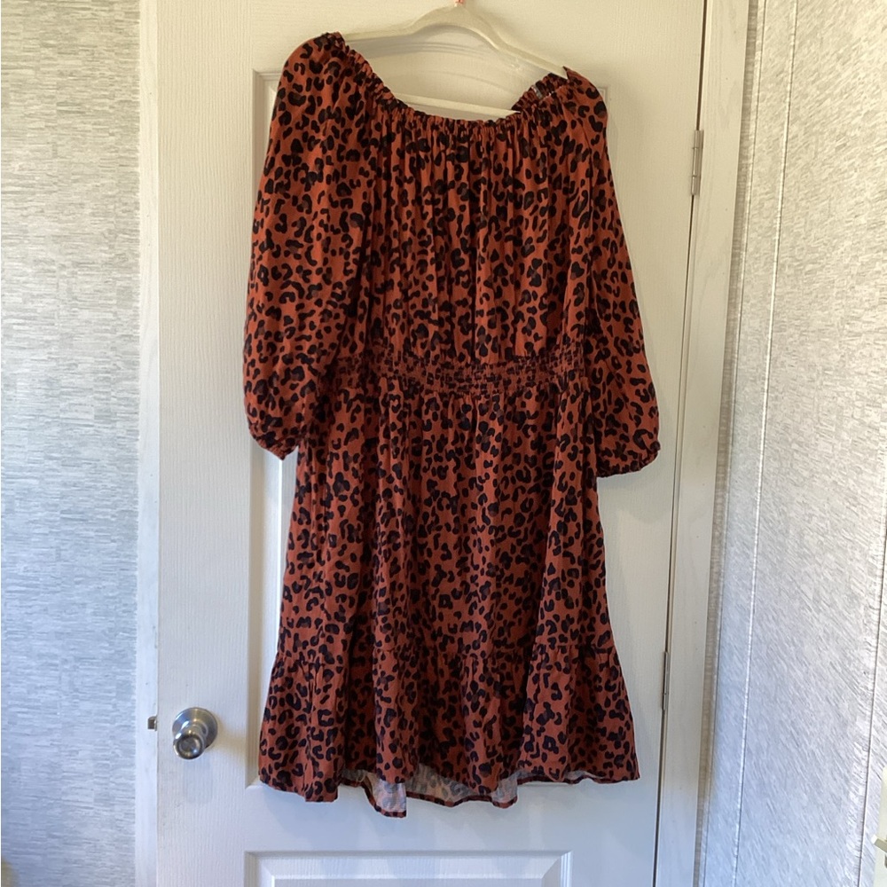 Knox Rose Leopard Long Sleeve Dress size 2XL BNWT